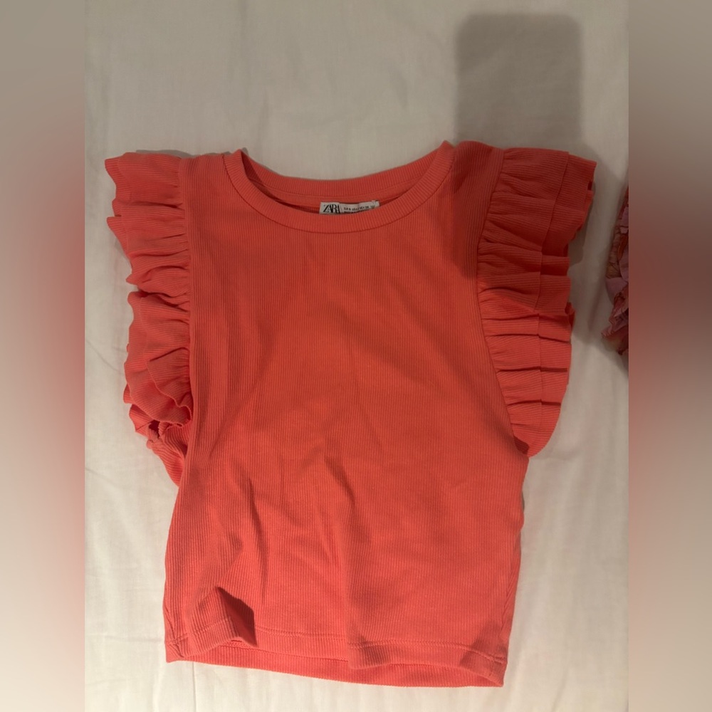 Zara Vibrant Coral Knit Top
